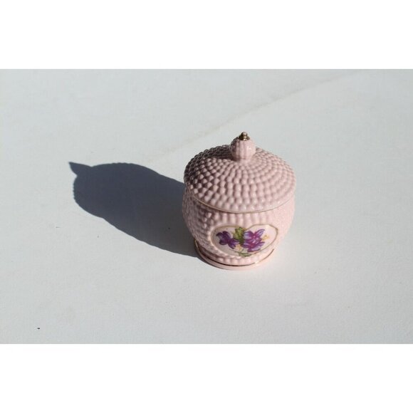 VTG Purple Porcelain HB Bubbled Flower Mini Table Top Sugar Dish - Picture 2 of 4